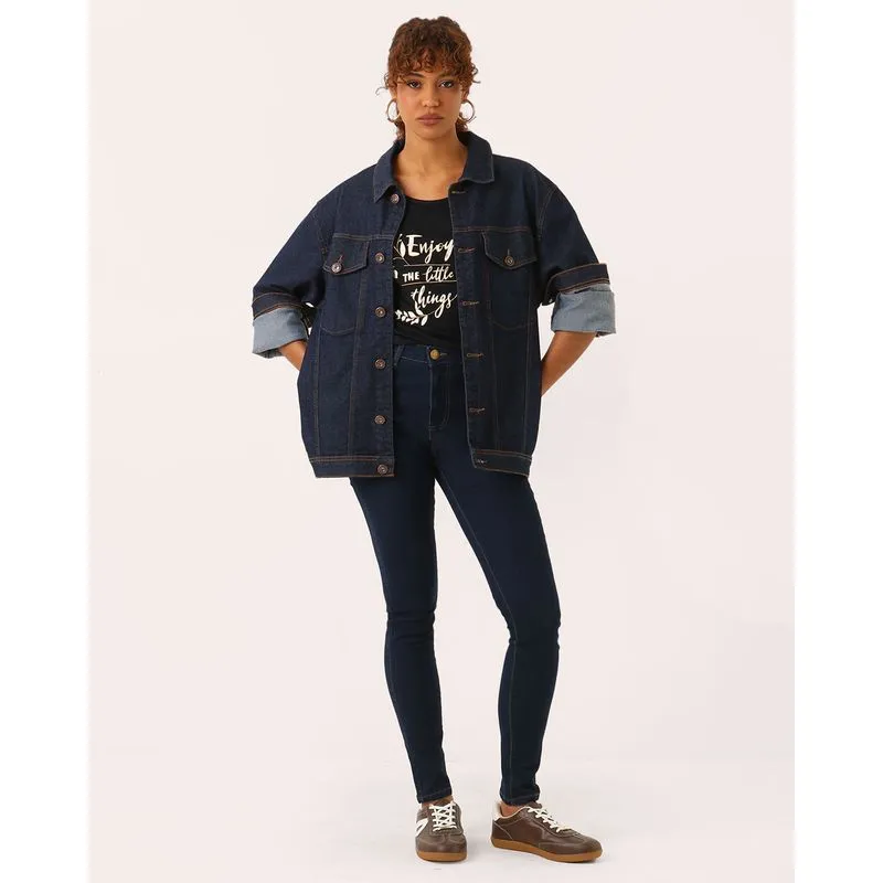 Calça Jeans Feminina Premium Skinny Cintura Alta Azul Escuro 34
