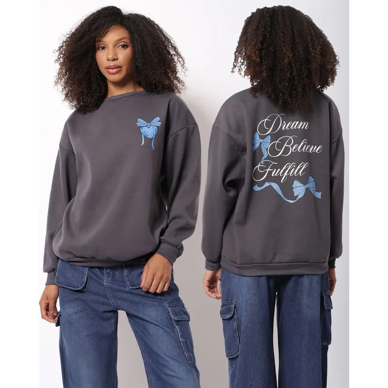 Blusão Moletom Feminino Love Cinza P