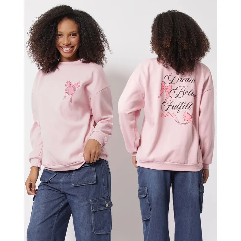 Blusão Moletom Feminino Love Rosa P