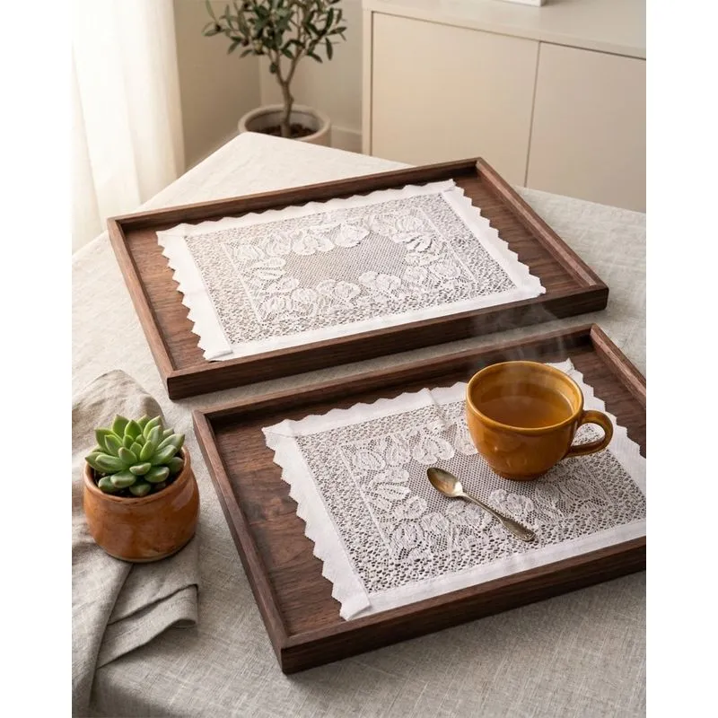 Lugar Americano 2 Peças 30cm x 40 cm Renda Branco UN