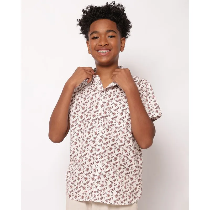 Camisa Juvenil Algodão Estampada Manga Curta Branca 16