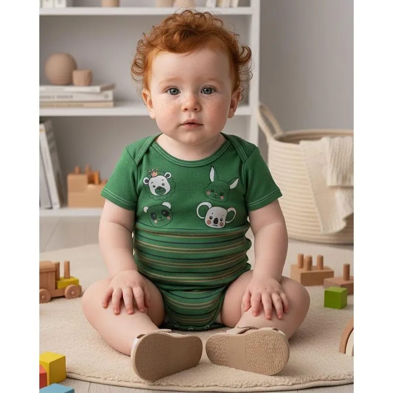 Body Bebê Manga Curta Estampa Sortidas Verde M