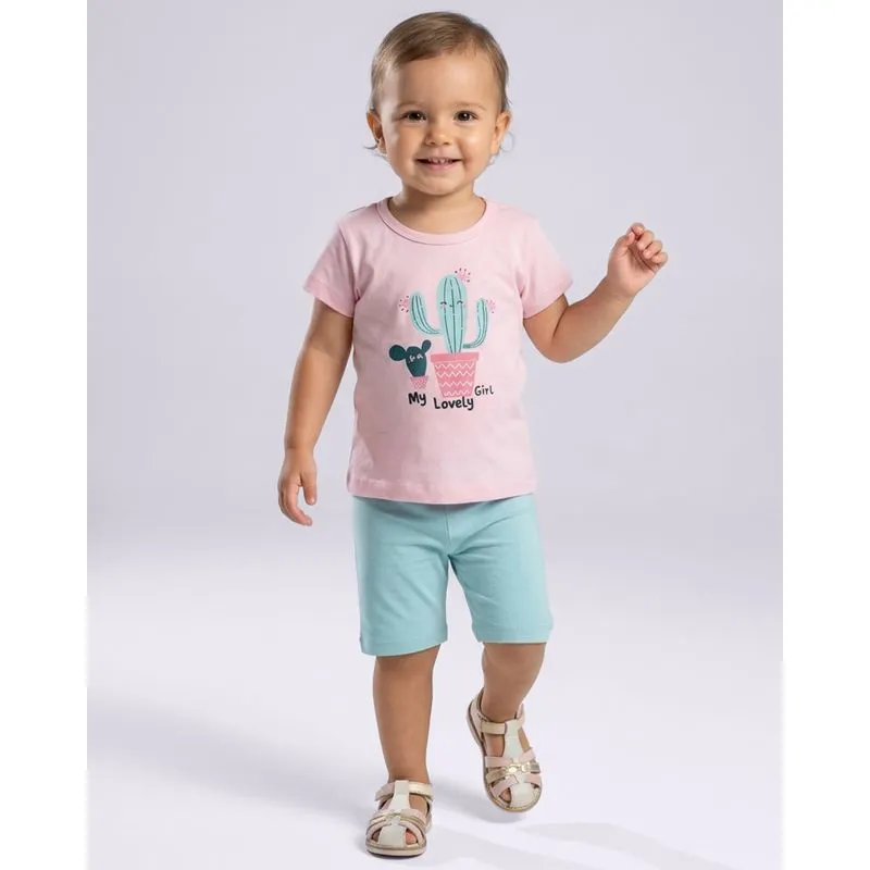 Conjunto Bebê Estampa Cactos Rosa 2