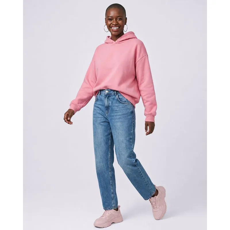 Calça Jeans Feminina Balloon Marmorizada Azul 42