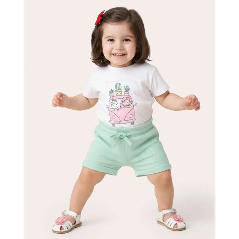 Blusa Bebê Estampa Frontal com Glitter Branco 3