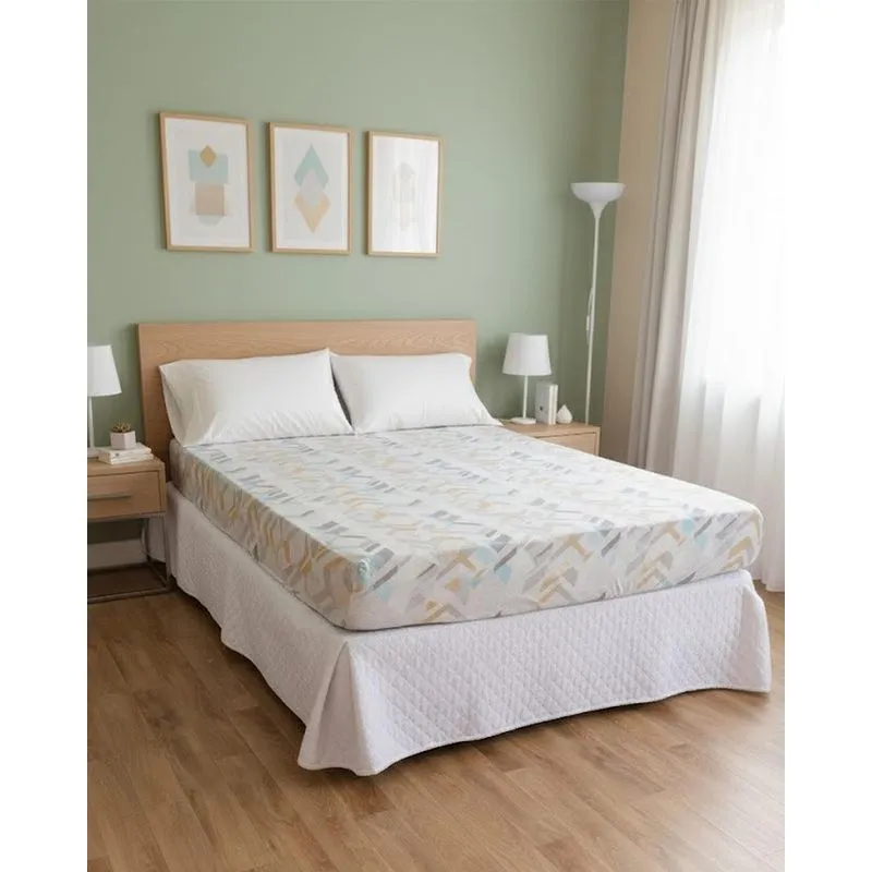 Lençol com Elástico Andreza Casal Estampado Cinza UN