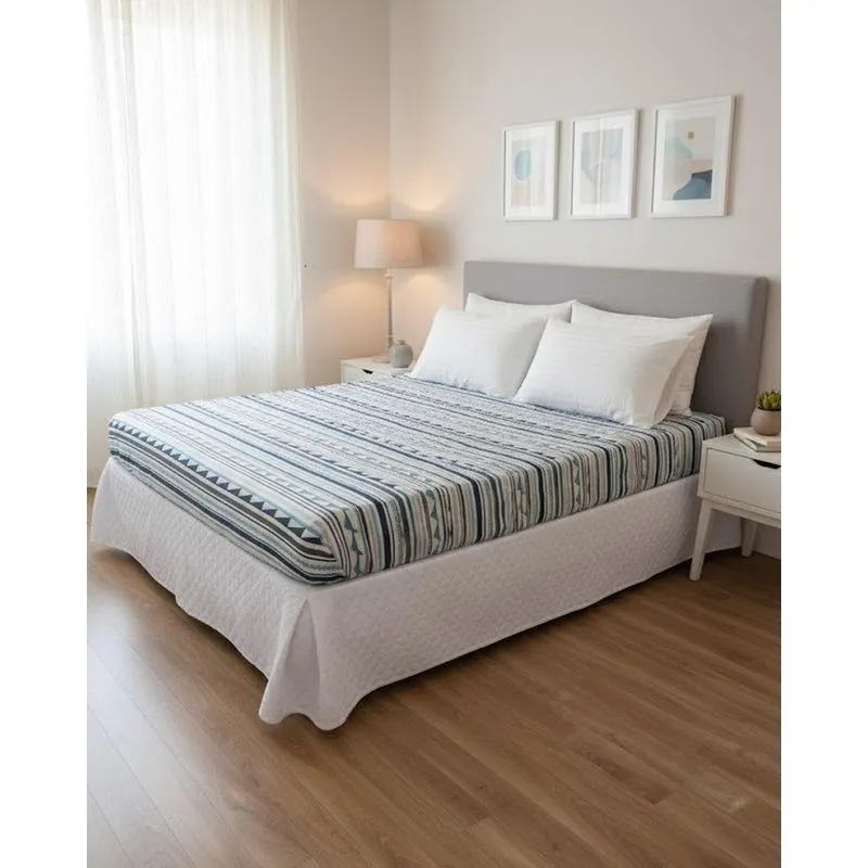 Lençol com Elástico Andreza Casal Estampado Azul UN