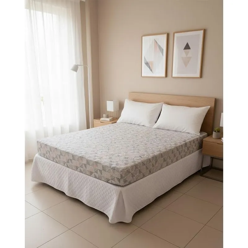 Lençol com Elástico Andreza Casal Estampado Branco UN