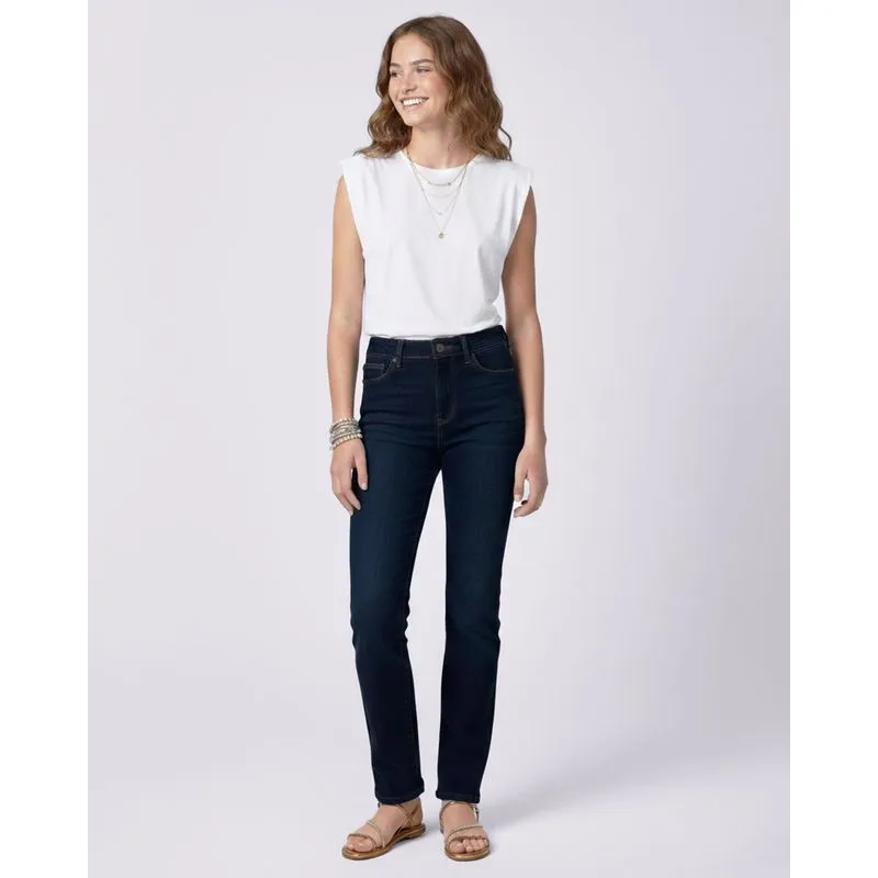 Calça Jeans Feminina Reta Azul Escuro 34