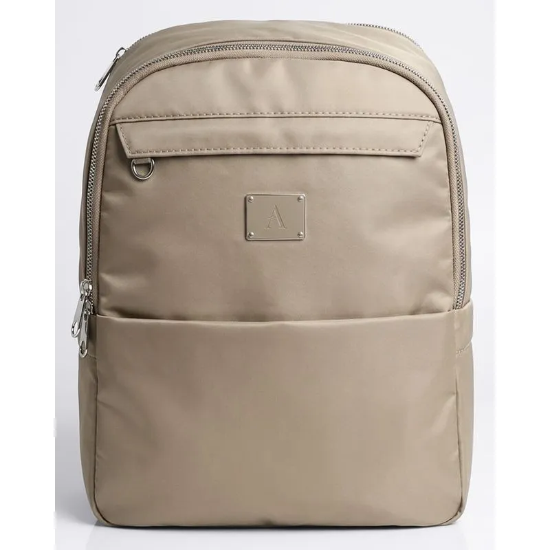 Mochila Unissex com Bolso Frontal Bege Escuro UN