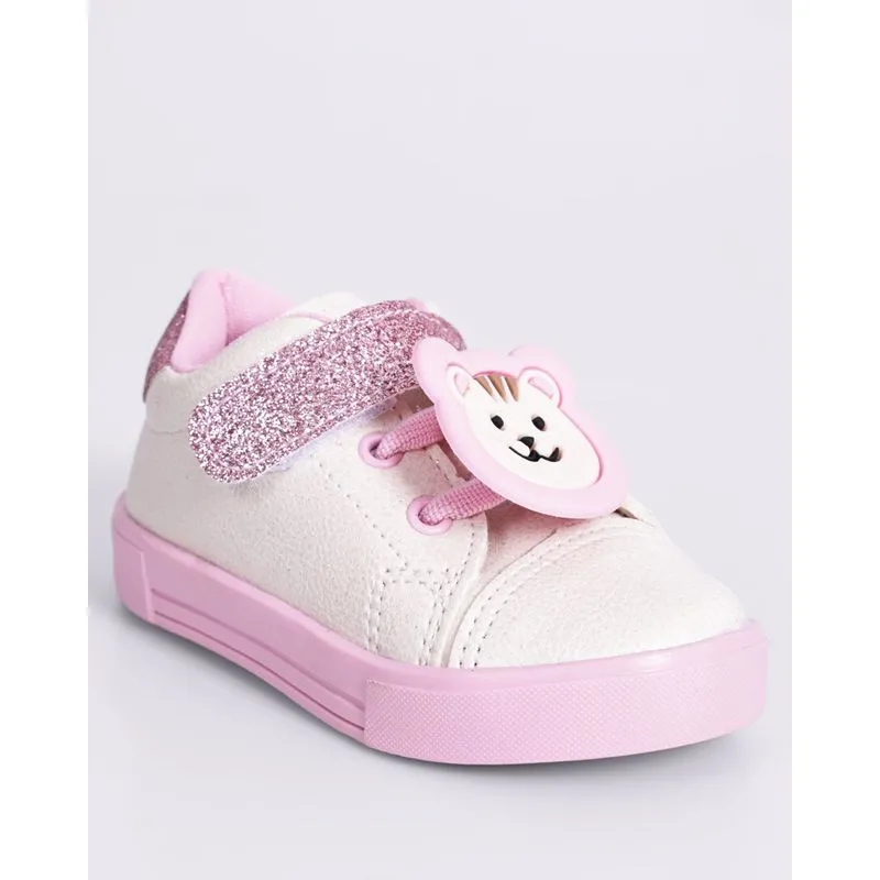 Tênis Bebê Minipasso com Gatinho Glitter Off White 21
