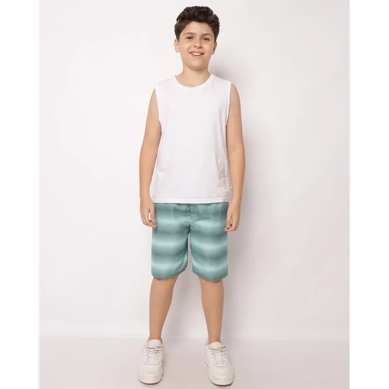 Bermuda Juvenil Microfibra Estampada Verde 12