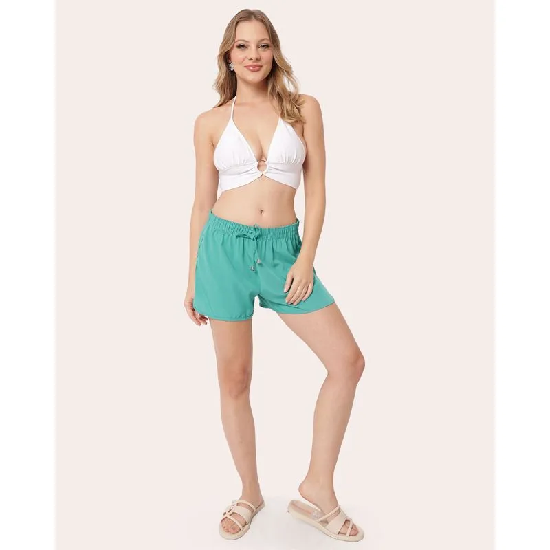 Saída De Praia Short Feminino Verde M