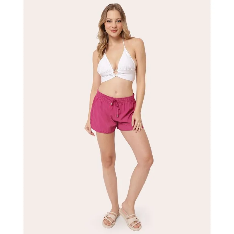 Saída De Praia Short Feminino Roxo P
