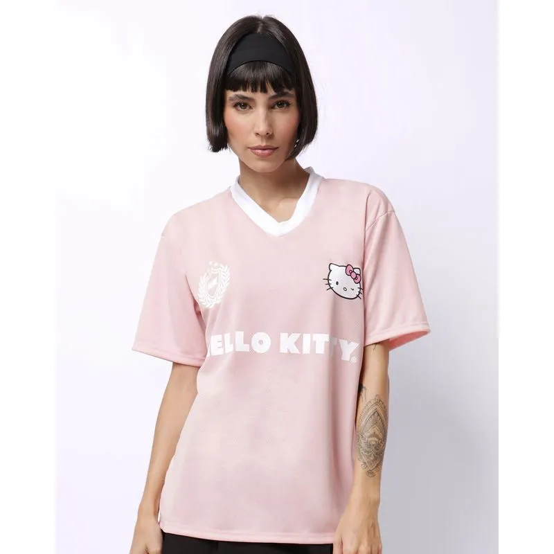 Camiseta Feminina Oversized Hello Kitty Rosa G