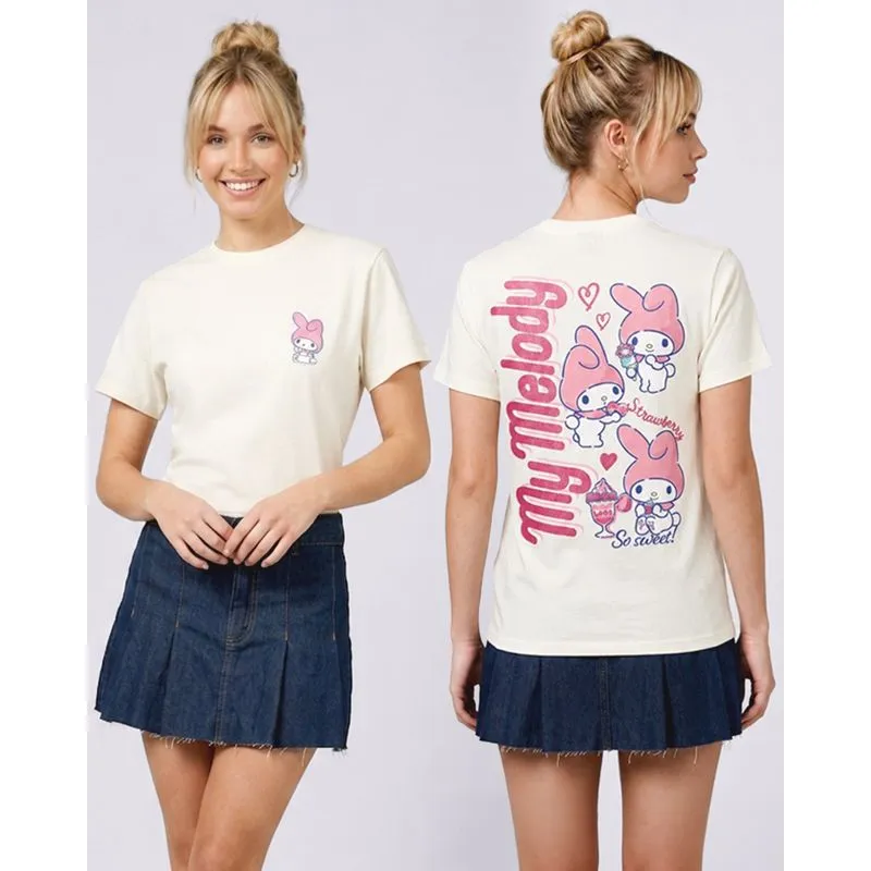 Camiseta Feminina Algodão My Melody Off White G