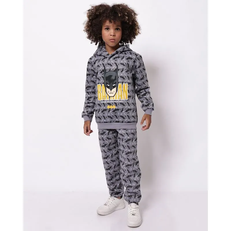 Calça Moletom Infantil Estampada DC Comics Batman Cinza 4