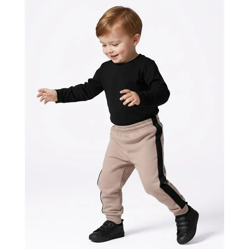 Calça Moletom Bebê Jogger Estampa Sortida Bege 3