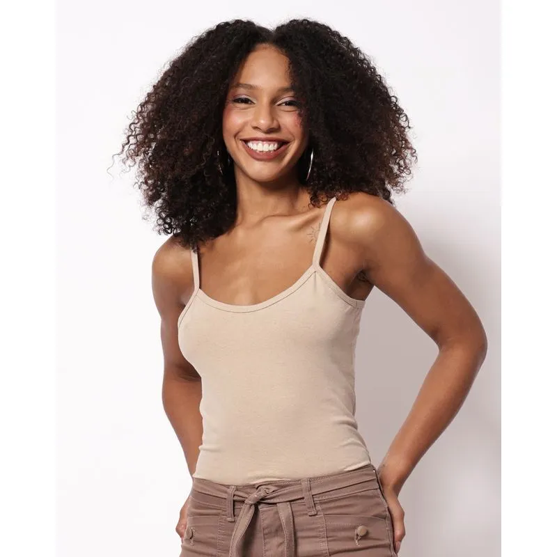 Blusa Alcinha Feminina Básica Bege GG