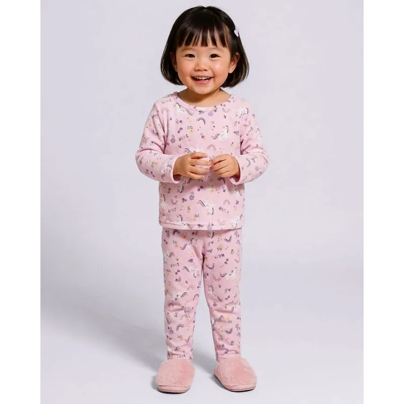 Pijama Bebê Longo Soft Estampado Unicórnio Rosa 1