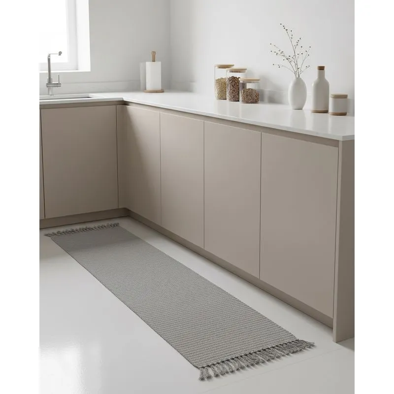 Tapete Passadeira Caraibeiras 42cm x 150cm Cinza UN