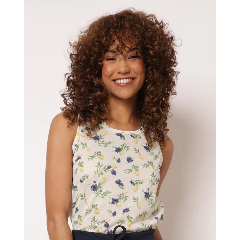 Regata Feminina Estampada Limões Off White GG