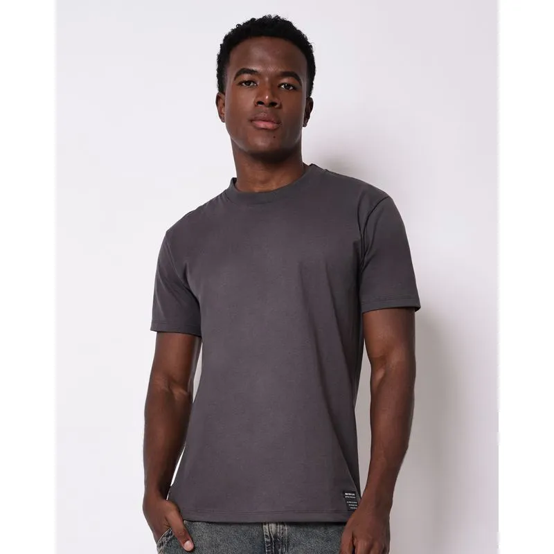 Camiseta Masculina Básica Manga Curta Cinza XGG