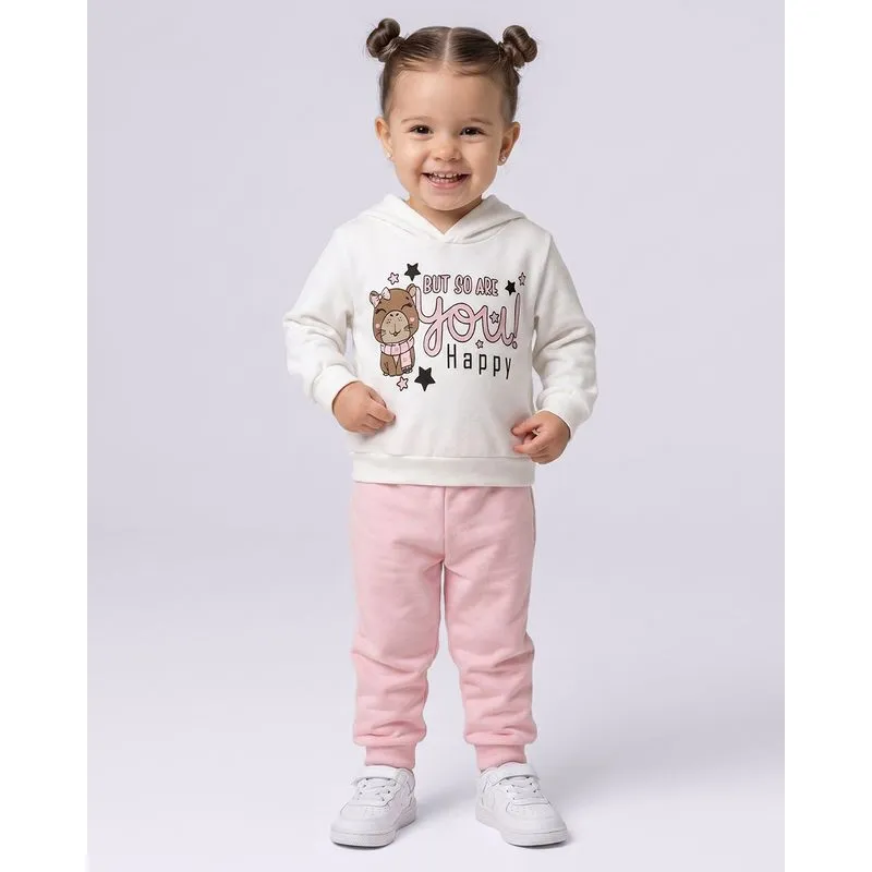 Conjunto Moletom Bebê com Capuz Capivara Off White 2