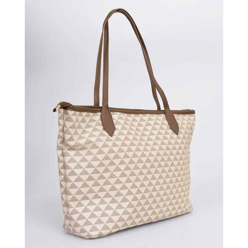 Bolsa Feminina Shopper Monograma Branco UN