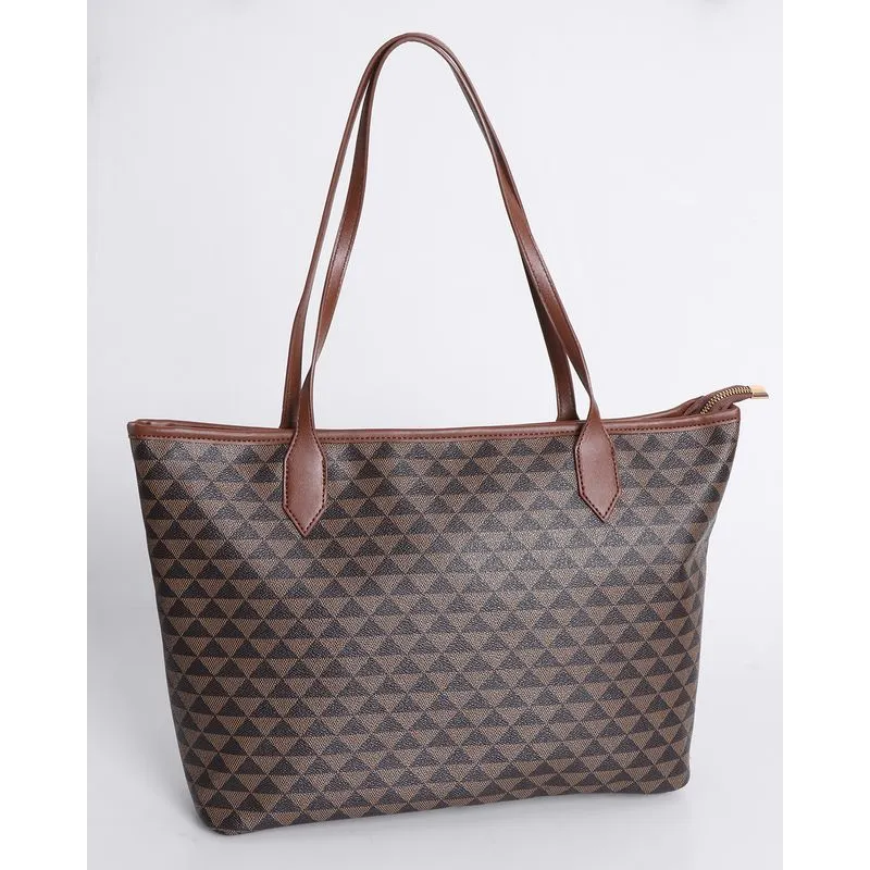 Bolsa Feminina Shopper Monograma Marrom UN
