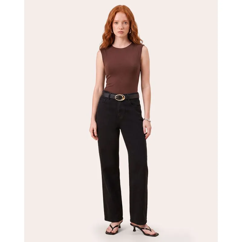 Body Regata Feminino Liso Marrom M