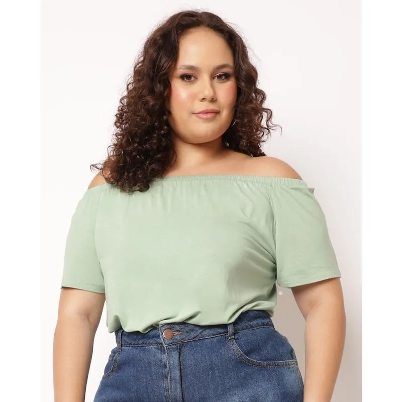Blusa Ciganinha Feminina Manga Curta Verde G1