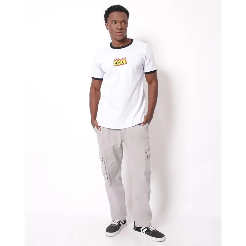 Calça Sarja Masculina Cargo Cinza 50