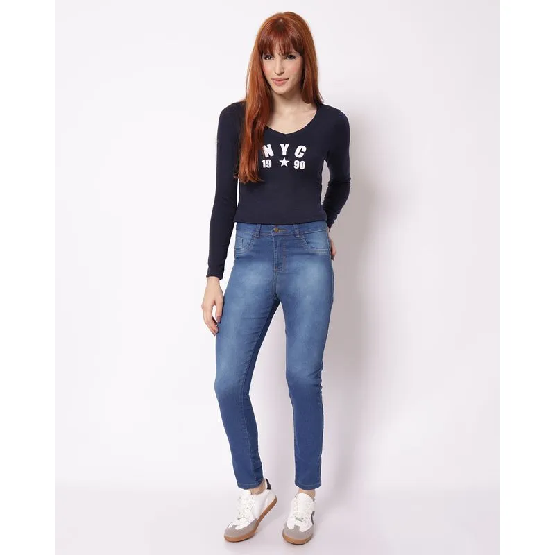 Calça Jeans Skinny Feminina Bumbum Up Azul 40