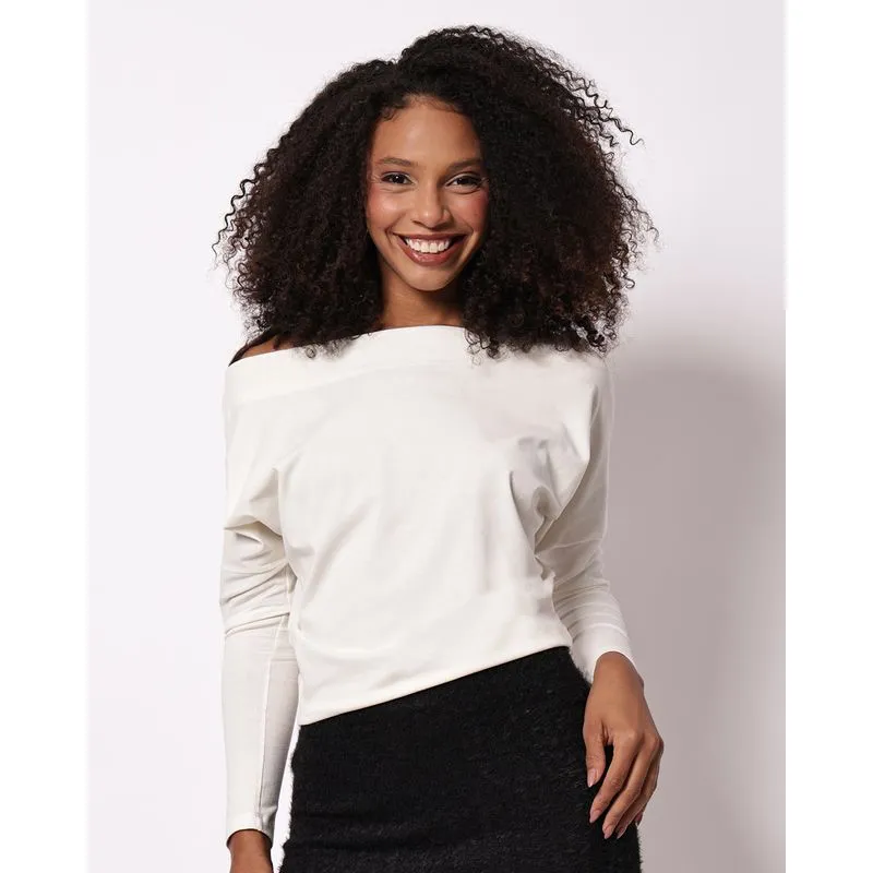 Blusa Feminina Manga Longa Lisa Off White P