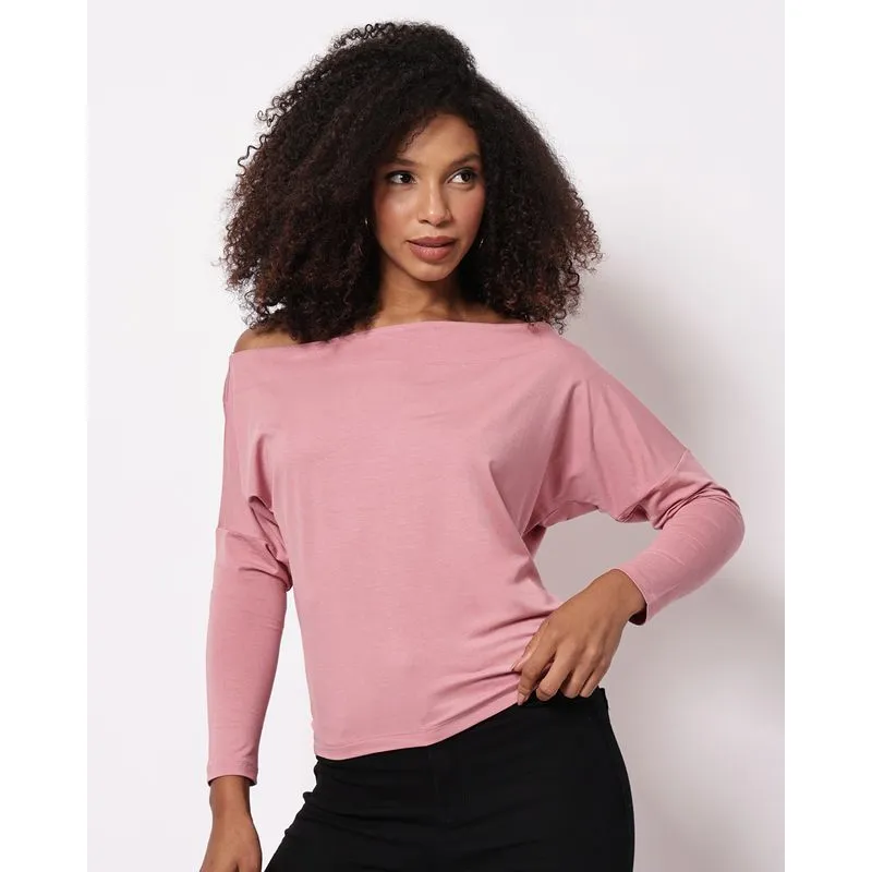 Blusa Feminina Manga Longa Lisa Rosa PP