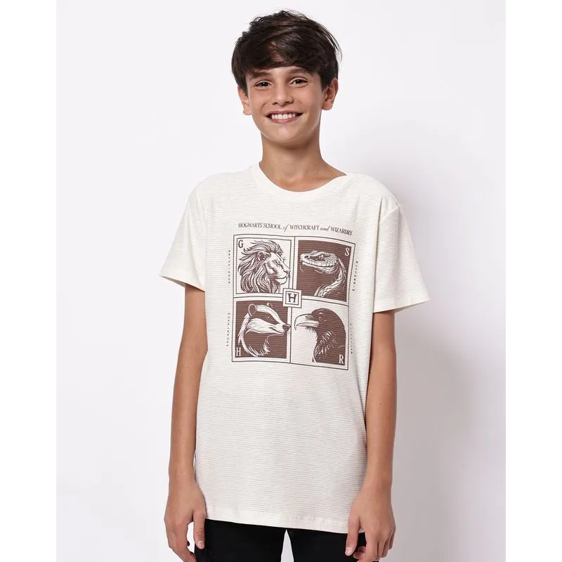 Camiseta Juvenil Algodão Texturizada Harry Potter Off White 14