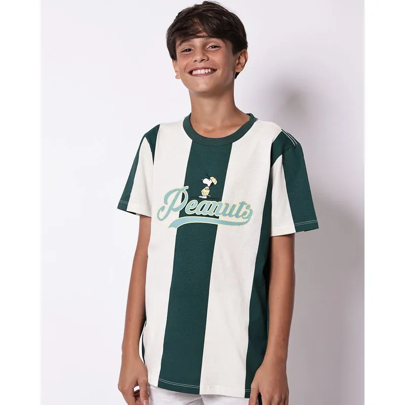 Camiseta Juvenil Peanuts Snoopy Off White 6