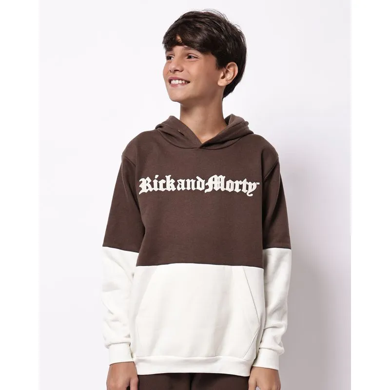 Blusão Moletom Juvenil Bicolor Rick And Morty Marrom 12