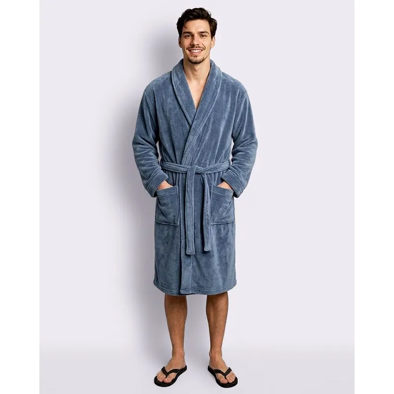 Roupão Unissex Atlântica Plush Kimono Azul UN