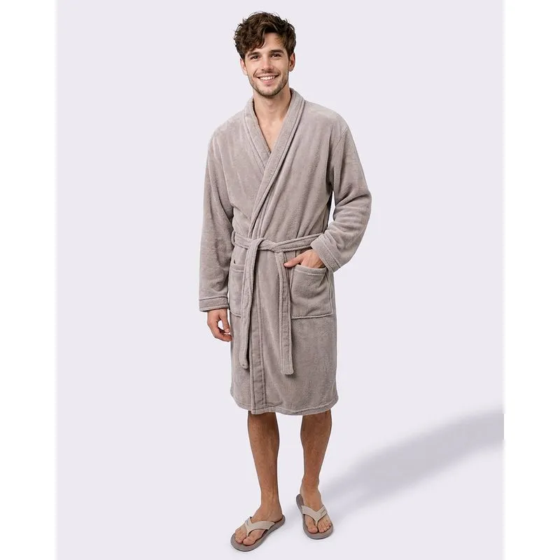 Roupão Unissex Atlântica Plush Kimono Cinza M
