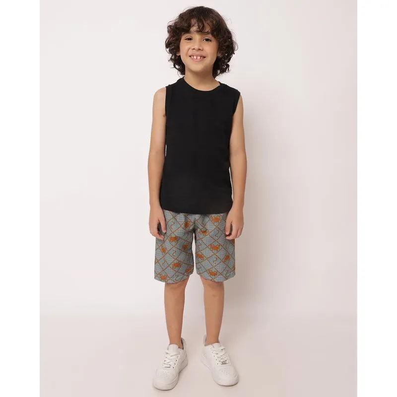 Bermuda Infantil Microfibra Estampada Xadrez Verde 6