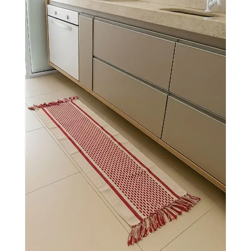 Tapete Passadeira Caraibeiras Senegal 42cm x 150cm Vermelho UN