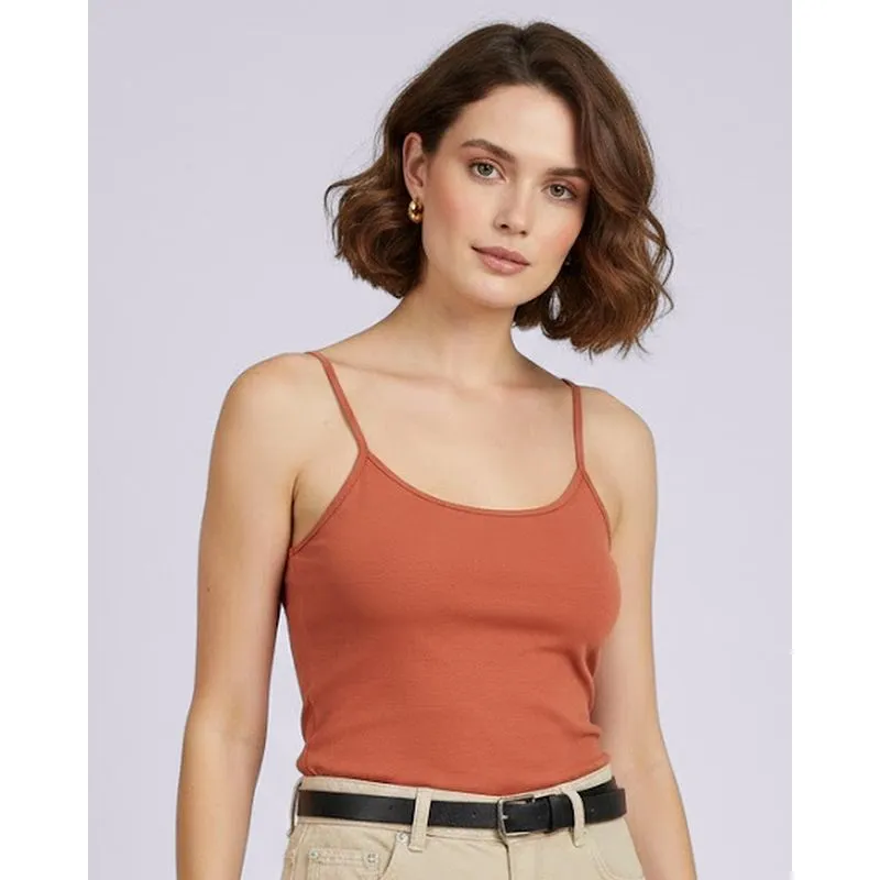 Blusa Feminina Alcinha Básica Terracota GG