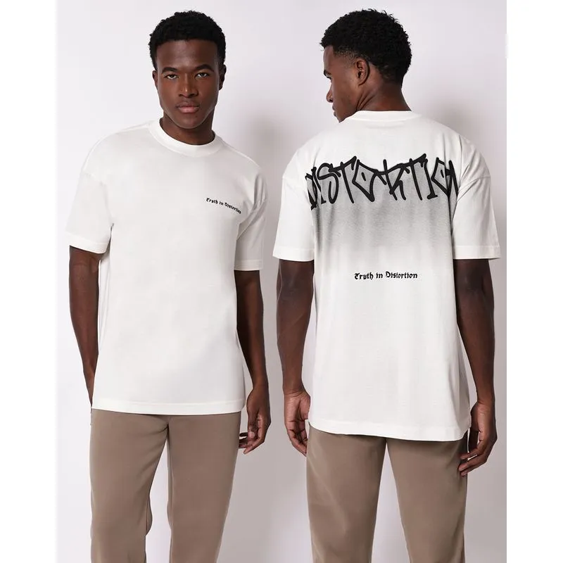 Camiseta Masculina Algodão Estampa Frente Costas Off White GG