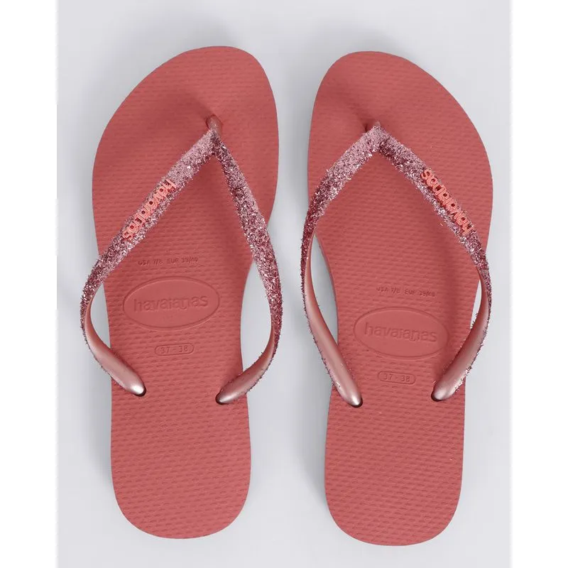 Chinelo Havaianas Feminina Slim Glitter II Rosa 39/40