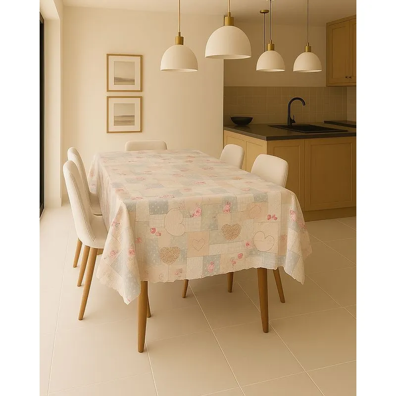 Toalha de Mesa Retangular Térmica Salehtex 138cm x 200cm Estampada Rosa UN