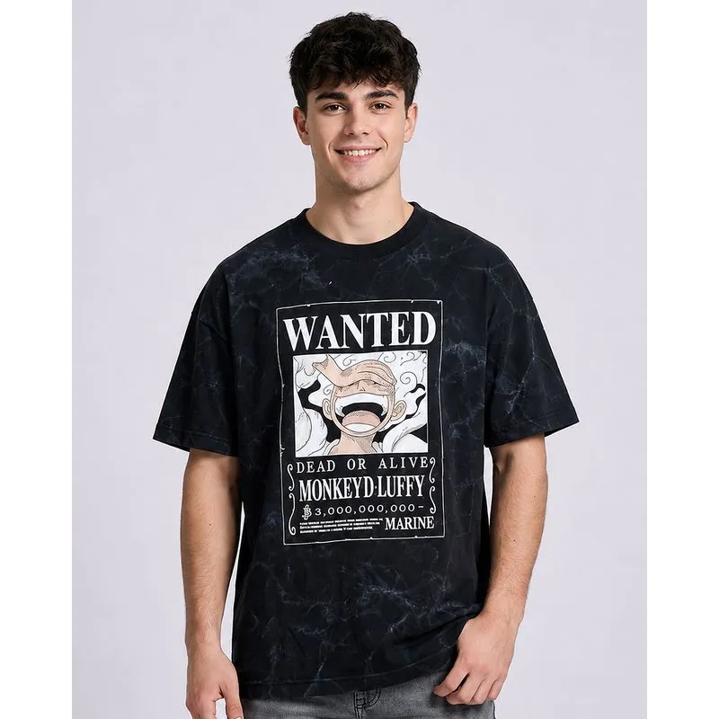Camiseta Masculina Oversized One Piece Preta G3