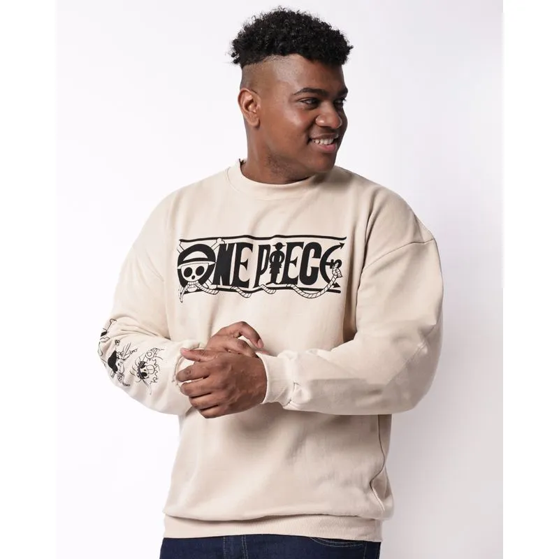 Blusão Moletom Plus Size Masculino One Piece Bege M