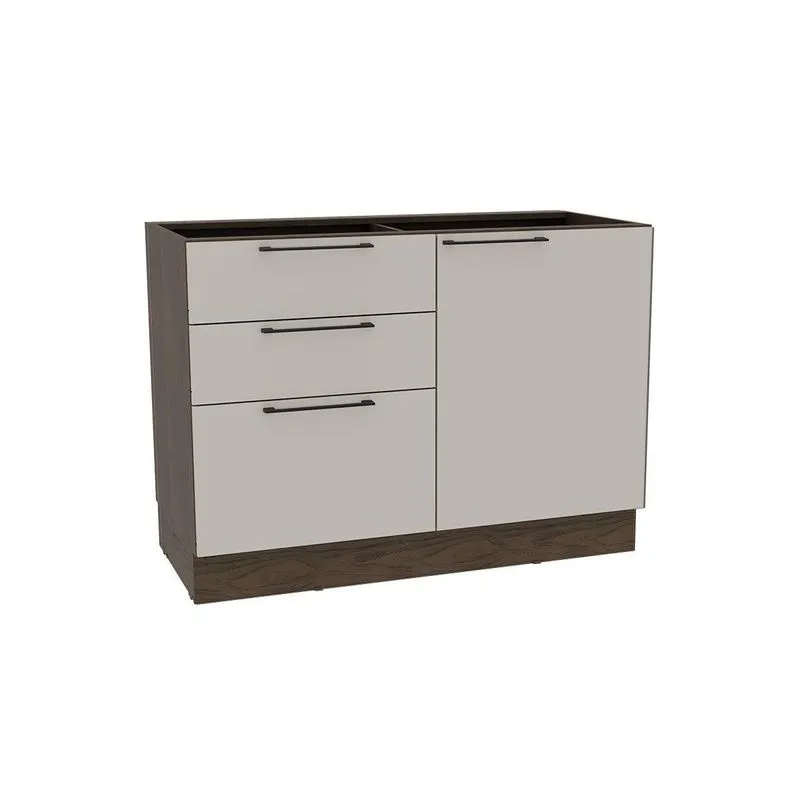Balcão De Cozinha Amsterdam Ph 3135 C/ 1 Porta 3 Gavetas E Divisor De Talheres S/ Tampo 120cm Avela/off White - Herval